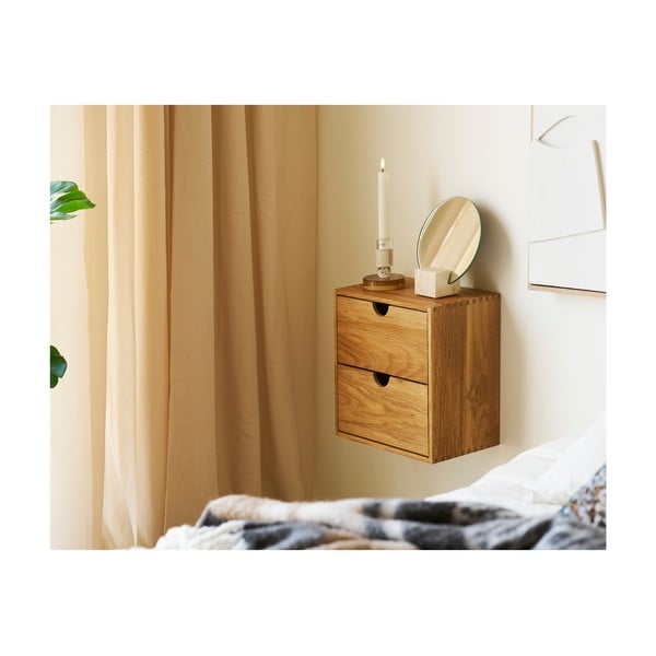 Natúr színű többszintes tölgyfa fali polc 18 cm Townsville – House Nordic-image-4