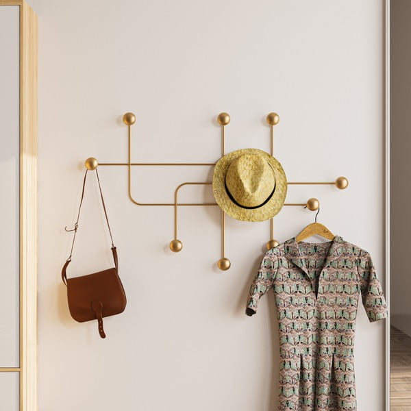 Aranyszínű fém fali fogas Dama – Kalune Design-image-1