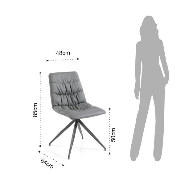 Chiara 2 db-os szürke étkezőszék szett - Tomasucci-image-3