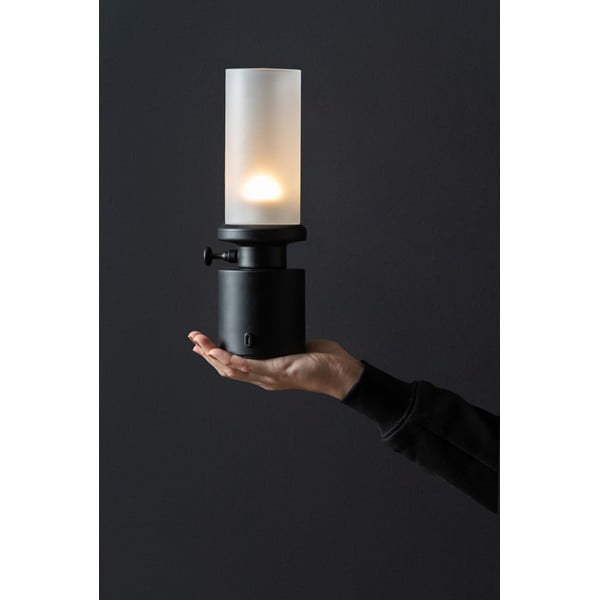 Fekete LED dimmelhető asztali lámpa fém-üveg búrával (magasság 29,5 cm) Camp – Leitmotiv-image-1