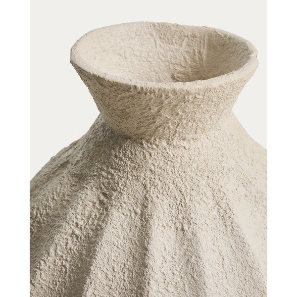 Krémszínű papírmasé kézzel készített-magas váza (magasság 46,5 cm) Arquena – Kave Home-image-4