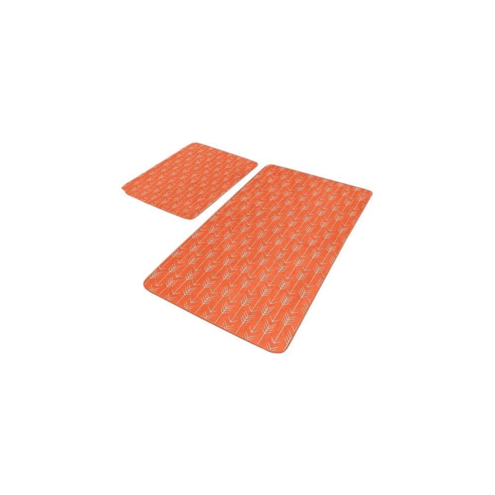 Terrakotta színű bársony fürdőszobai kilépő szett 2 db-os 60x100 cm Mila Home