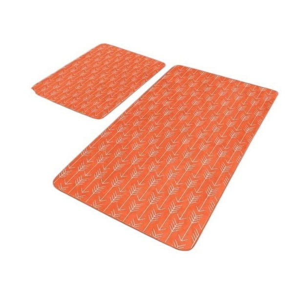 Terrakotta színű bársony fürdőszobai kilépő szett 2 db-os 60x100 cm – Mila Home