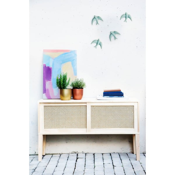 Golondrinas 2 db-os világoskék kézzel készített porcelán fali dekoráció szett - Surdic-image-1