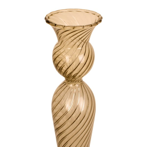Swirl világosbarna üveg gyertyatartó, magasság 26,5 cm - PT LIVING-image-3