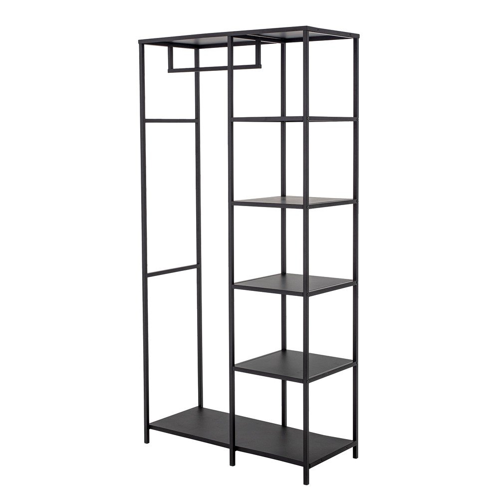 Fekete fém ruhatartó állvány 90x183x40 cm Valde – Bloomingville