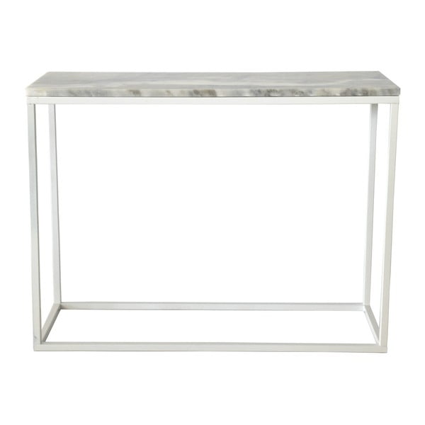 Accent márvány konzol asztal fehér vázzal, 75 cm magas - RGE