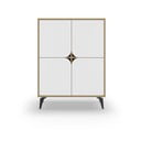 Fehér-natúr színű szekrény tölgyfa dekorral 90x120 cm Nola – Marckeric