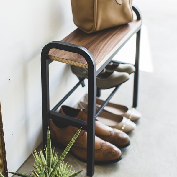 Fekete-natúr színű fém cipőtartó Tower – YAMAZAKI-image-3