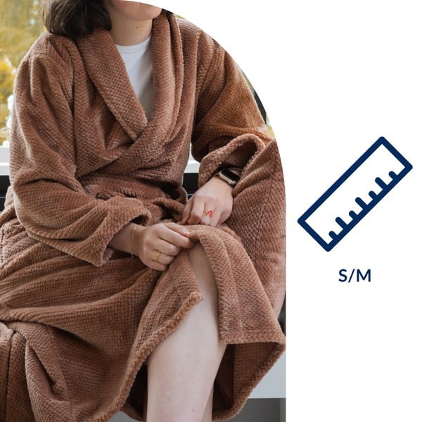 Barna mikroplüss fürdőköpeny S/M Pippa – Tiseco Home Studio-image-4