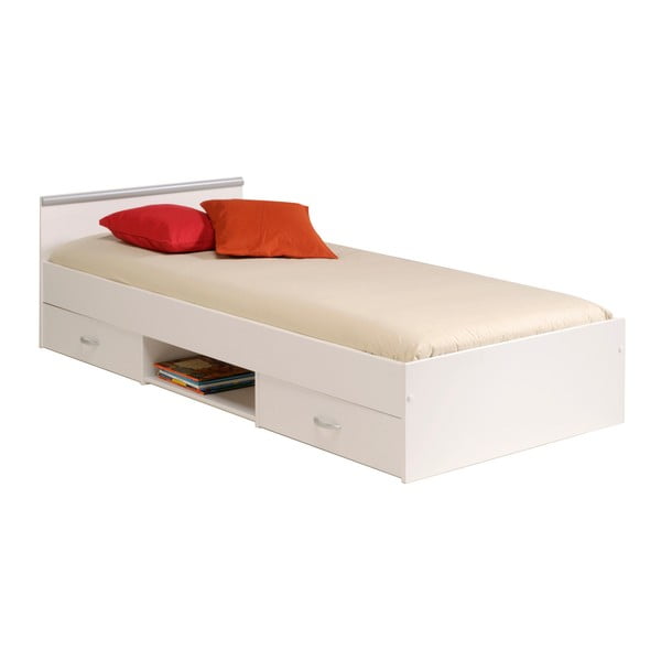Apollina egyszemélyes fehér ágy 2 fiókkal, 90 x 200 cm - Parisot