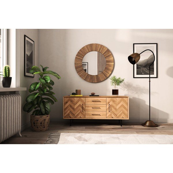 Natúr színű tölgyfa alacsony komód 144x65 cm Abies – The Beds-image-4