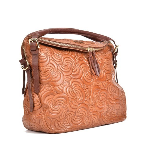 Ethel konyak barna bőr kézitáska - Mangotti Bags-image-4