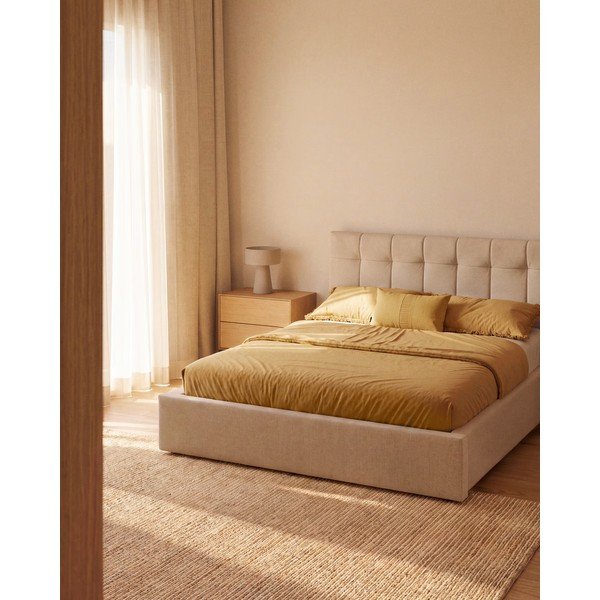 Szürkésbézs asztali lámpa textil búrával (magasság 35 cm) Algaida – Kave Home-image-2