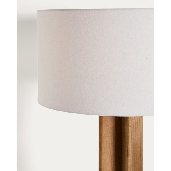 Fehér-barna állólámpa textil búrával (magasság 150,5 cm) Niani – Kave Home-image-2