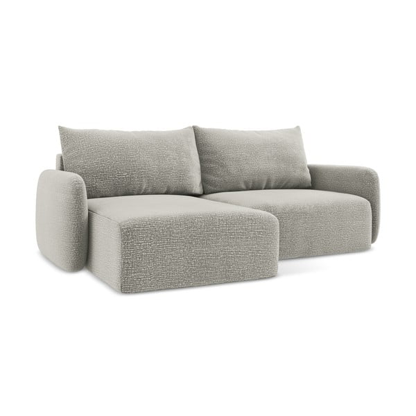 Világosszürke kinyitható-tárolóhelyes sarokkanapé (bal oldali) Kalena – Makamii-image-1