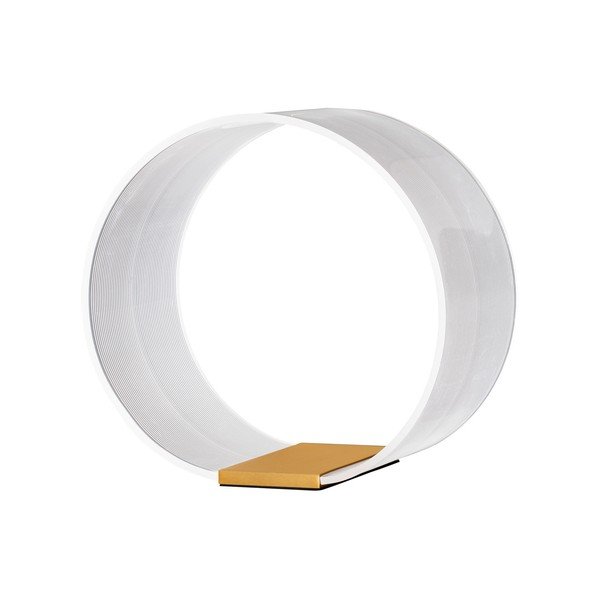 Aranyszínű alumínium LED dimmelhető asztali lámpa akrilüveg búrával (magasság 28 cm) Valentin – Nova Luce