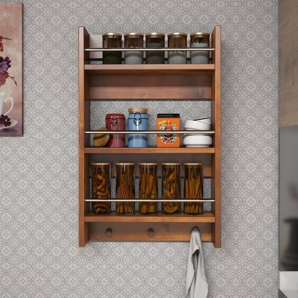 Selo Walnut konyhai falipolc fából-image-3