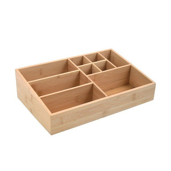 Natúr színű bambusz fürdőszobai rendszerező kozmetikumokhoz Isalys – MSV