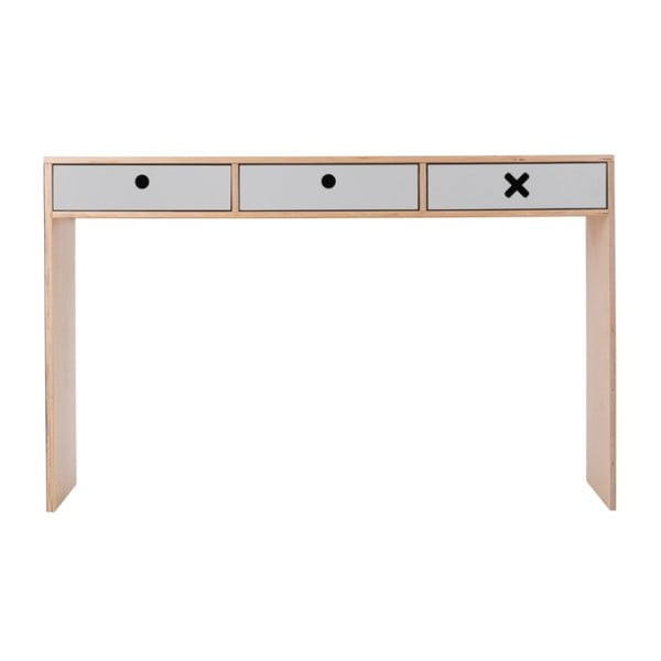 Szürke íróasztal 3 fiókkal - Durbas Style