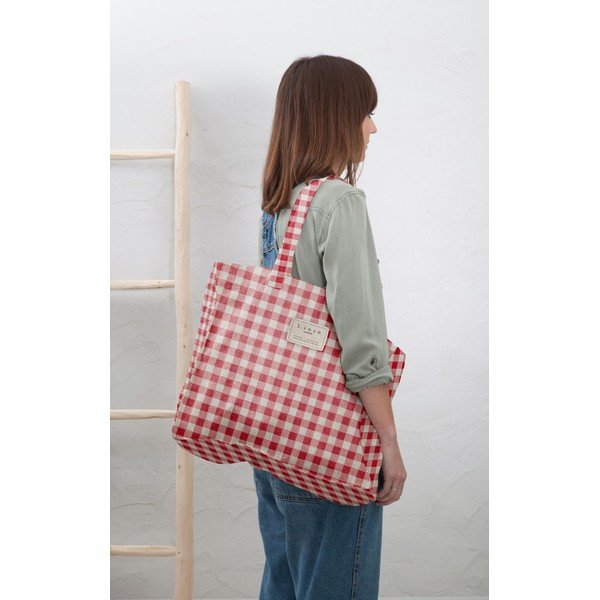Linen Bag Red Vichy szövet táska - Really Nice Things-image-1