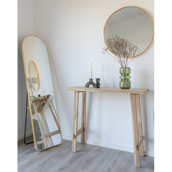 Natúr színű teakfa konzolasztal 30x90 cm Girona – House Nordic-image-1