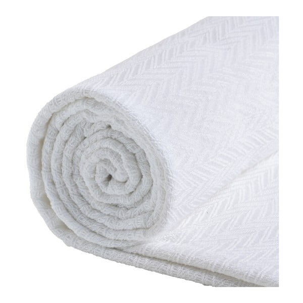 Fehér újrahasznosított pamut ágytakaró 260x280 cm Spike – Ixia-image-4