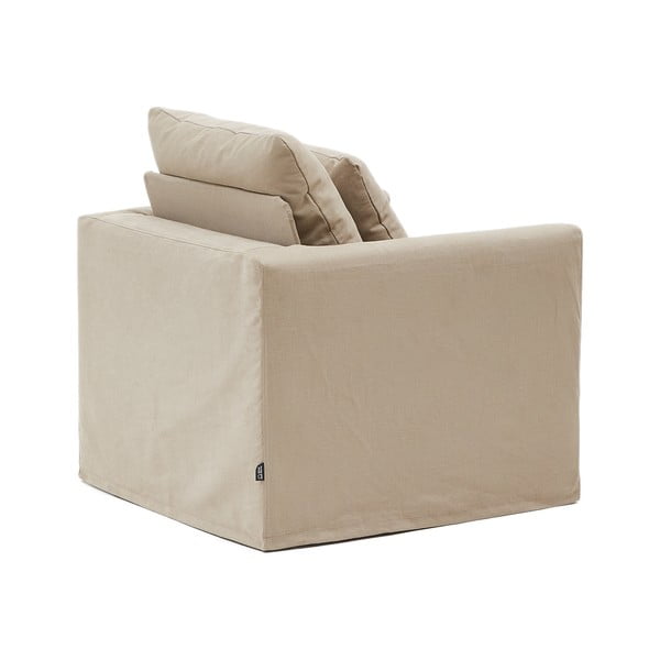 Bézs len fotel Nora – Kave Home-image-4