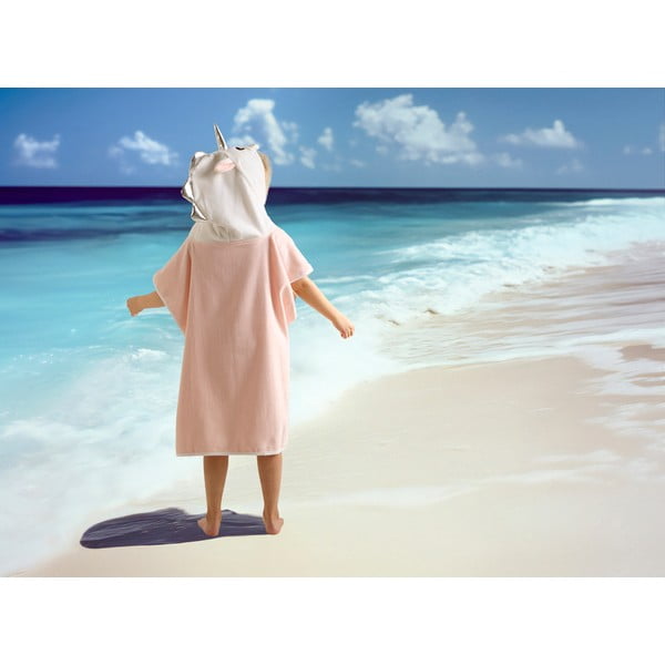 Rózsaszín pamut gyerek fürdőponcsó Lola – Good Morning-image-1