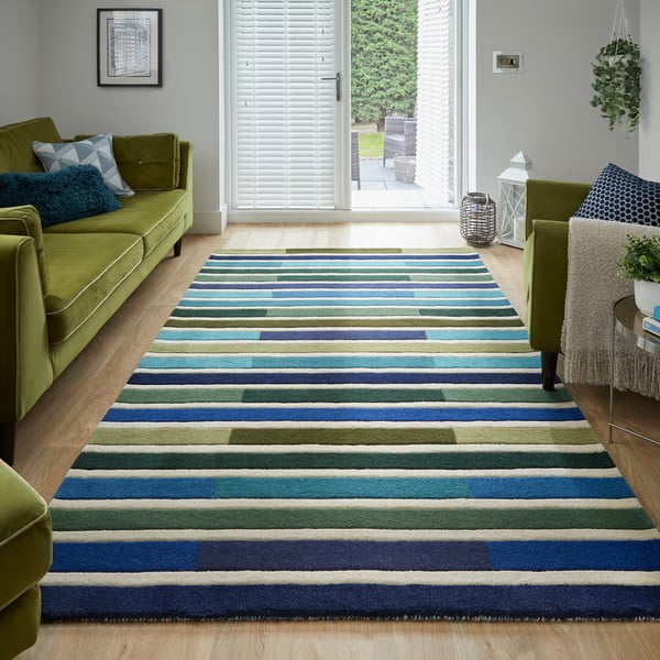 Zöld gyapjú szőnyeg 230x160 cm Piano - Flair Rugs-image-1