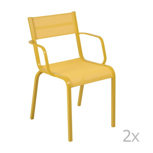 Oléron Arms sárga fém karfás kerti szék, 2 db - Fermob