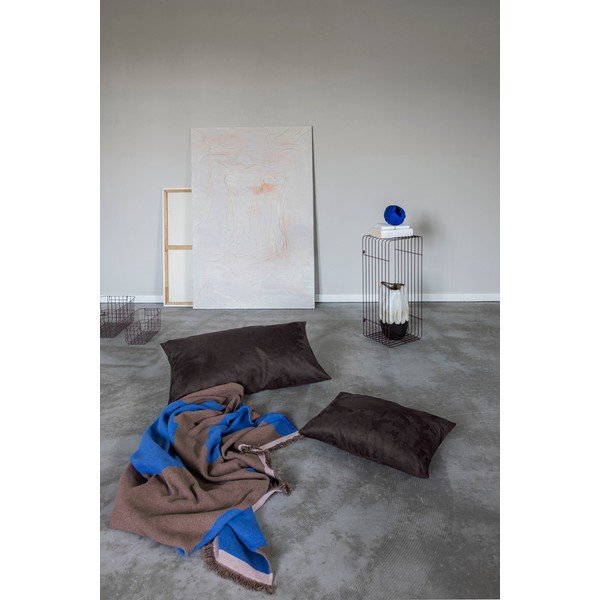 Borvörös-kék újrahasznosított pamut TV nézős takaró 130x175 cm Studio – Mette Ditmer Denmark-image-3