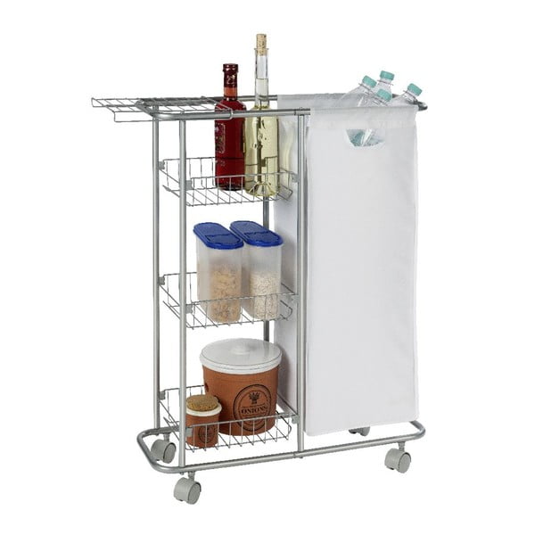 Slim univerzális gurulós polc kosárral, 28 l - Wenko-image-1