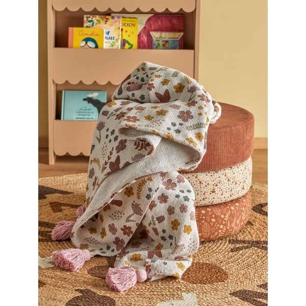 Fehér-rózsaszín gyerek takaró 130x160 cm Kristine – Bloomingville Mini-image-1