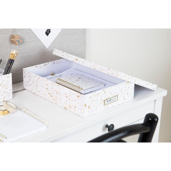 Oskar aranyszínű-fehér tárolódoboz - Bigso Box of Sweden-image-1