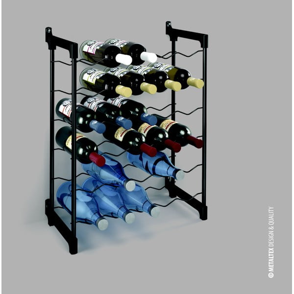 Szürke fém bortartó polcos állvány, palackok száma 30 Chianti – Metaltex-image-1