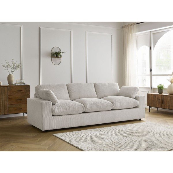 Bézs kordbársony kanapé 250 cm Belair – Bobochic Paris-image-1
