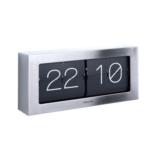 Flip ezüstszínű billenő számlapos óra, 37 x 17,5 cm - Karlsson-image-1