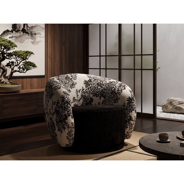 Fekete-fehér fotel Oriental Style – Mauro Ferretti-image-1