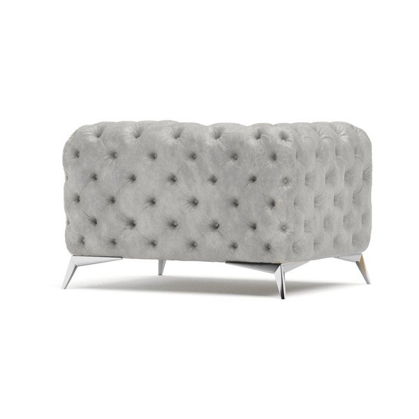 Világosszürke bársony fotel Chelsea – Ropez-image-2