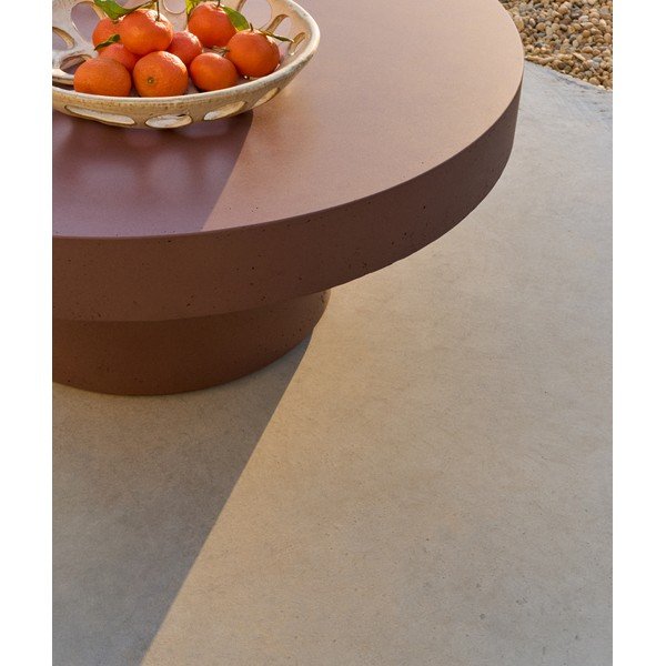 Beton kerek kerti dohányzóasztal ø 90 cm Aiguablava – Kave Home-image-2