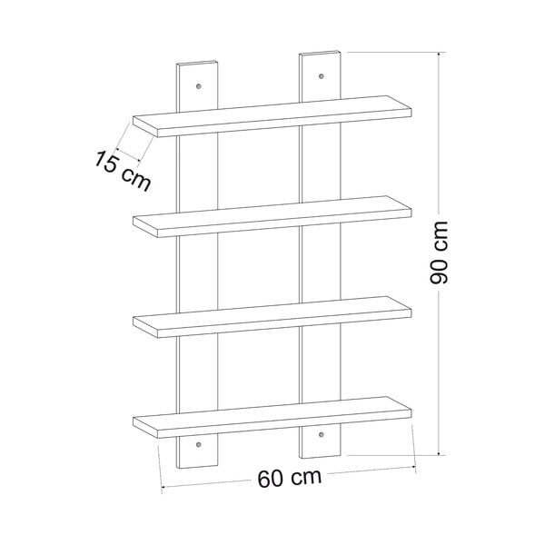 Fehér többszintes fali polc Laurel – Kalune Design-image-2