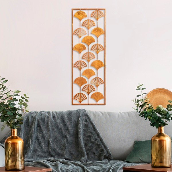 Fém fali dekoráció 32x90 cm Gingko – Wallity-image-1