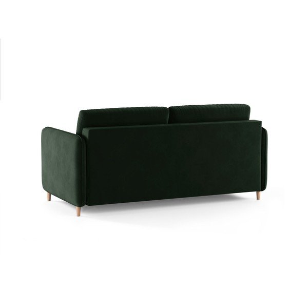 Sötétzöld bársony kanapé mindennapos alvásra 184 cm – Micadoni -image-3