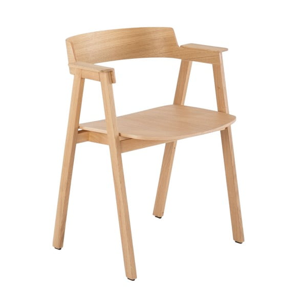 Natúr színű tölgyfa karfás étkezőszék Flip – Gazzda