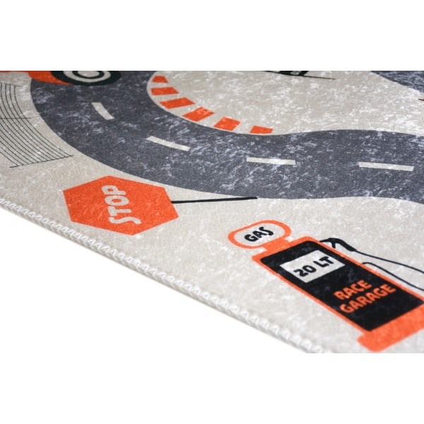 Krémszínű mosható gyerek játszószőnyeg 160x230 cm Race Garage – Vitaus-image-2