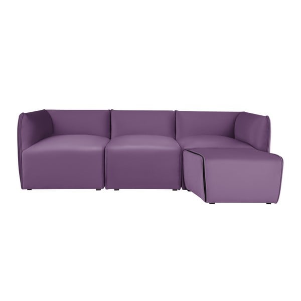 Ebbe lila 3 személyes moduláris kanapé fekvőfotellel - Norrsken