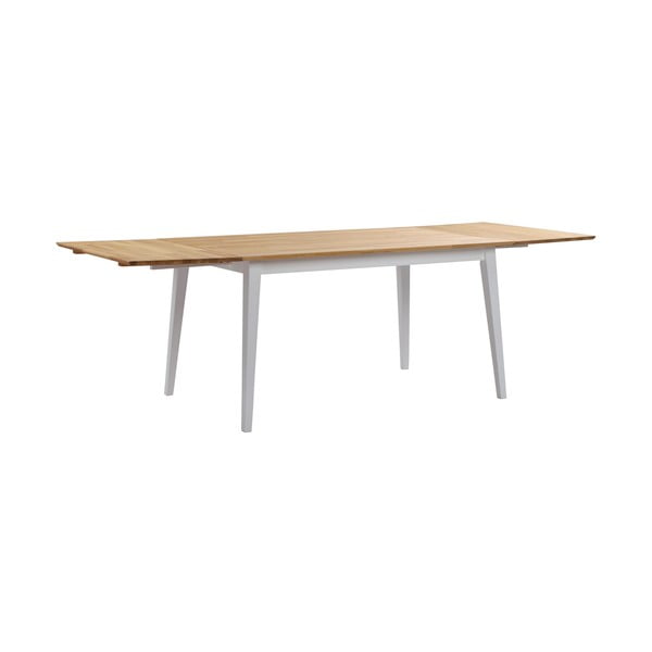 Mimi tölgyfa étkezőasztal fehér lábakkal, 140 x 90 cm - Rowico-image-1