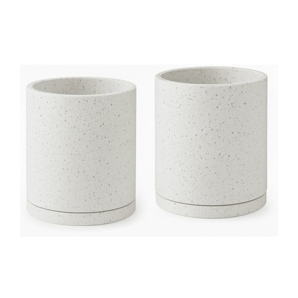 Terrazzo 2 db fehér virágcserép, ø 26 cm - Bonami Selection