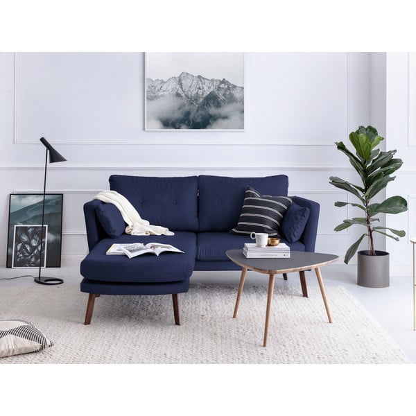 Elena tengerészkék háromszemélyes kanapé, bal oldali fekvőfotellel - Mazzini Sofas-image-1